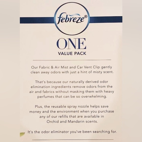 Febreze Value pack Aqua Scent Fabric & Air Spray with Refill and Car Vent NEW - Picture 2 of 3